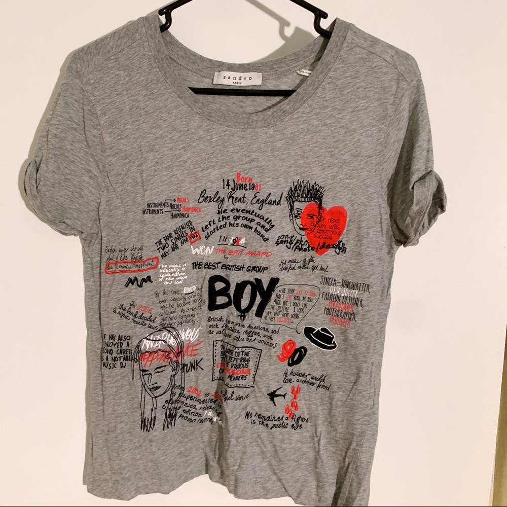 Embroidered Sandro T-shirt.